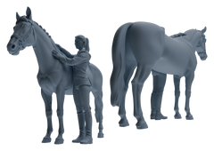 Detail view of MRY-SFW LYTR905 Horse Trainer with Horse Modern Model 4 pcs Model