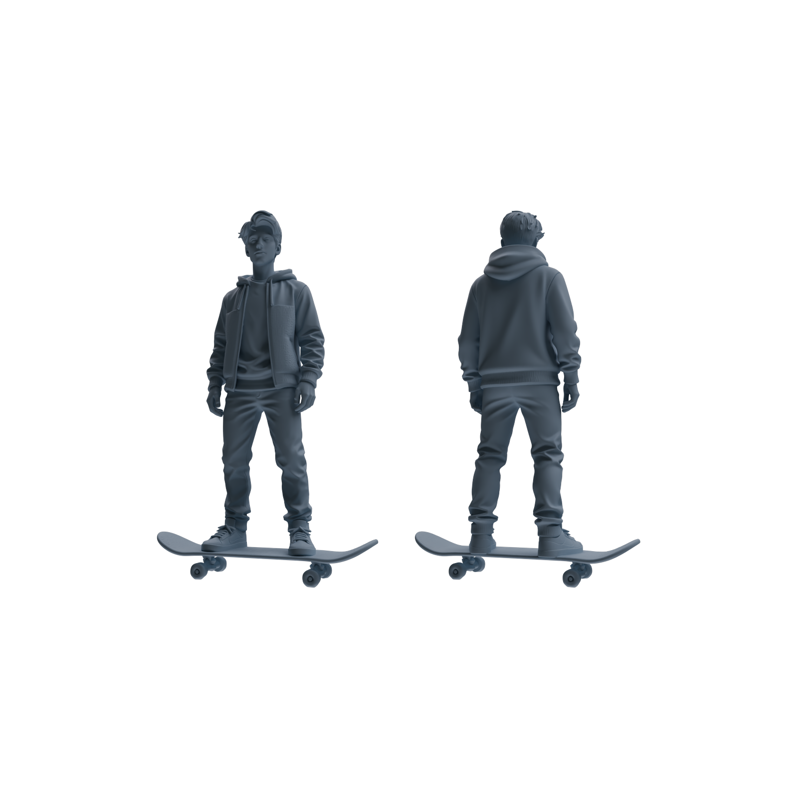 Detail view of MRY-SFW LYTR788 Skateboard Scooter Figure Modern Model 4 pcs Miniature Car Diorama Figures Scene Props Accessories Resin Model