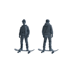 Detail view of MRY-SFW LYTR788 Skateboard Scooter Figure Modern Model 4 pcs Miniature Car Diorama Figures Scene Props Accessories Resin Model