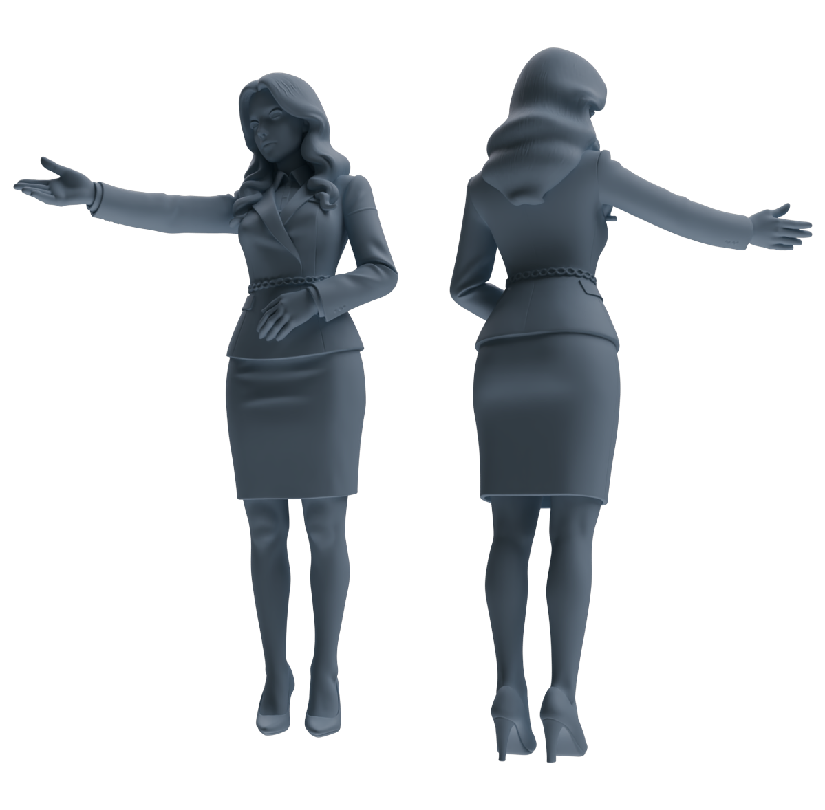 Detail view of MRY-SFW LYTR861 Service Pose Professional Woman Figure Modern Model 4 pcs Miniature Car Diorama Figures Scene Props Accessories Resin Model