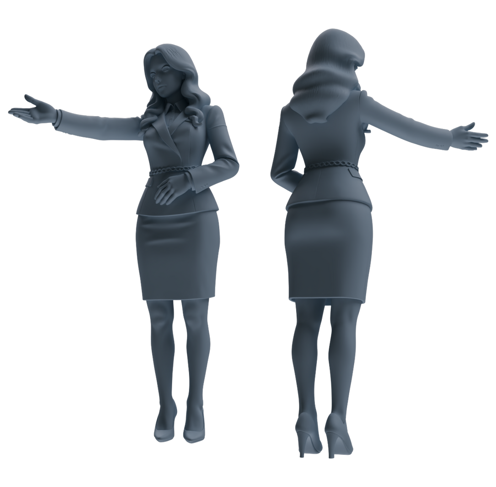 Detail view of MRY-SFW LYTR861 Service Pose Professional Woman Figure Modern Model 4 pcs Miniature Car Diorama Figures Scene Props Accessories Resin Model