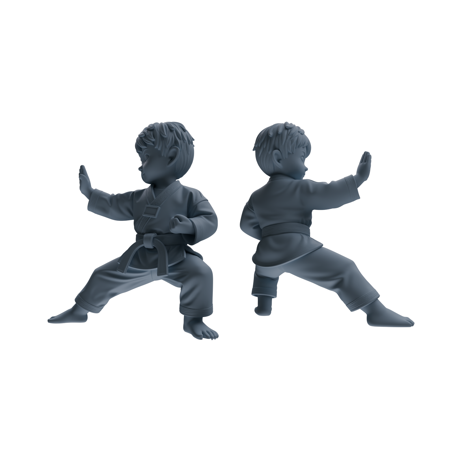 Detail view of MRY-SFW LYTR817 Cartoon Karate Child Figure Modern Model 3 pcs Miniature Car Diorama Figures Scene Props Accessories Resin Model