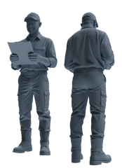 Detail view of MRY-SFW LYTR916 Farm Worker Multi-pose Modern Model 3 pcs Model