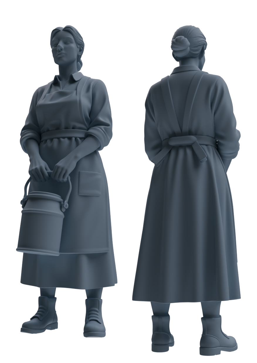 Detail view of MRY-SFW LYTR901 Farm Woman with Bucket Modern Model 4 pcs Model