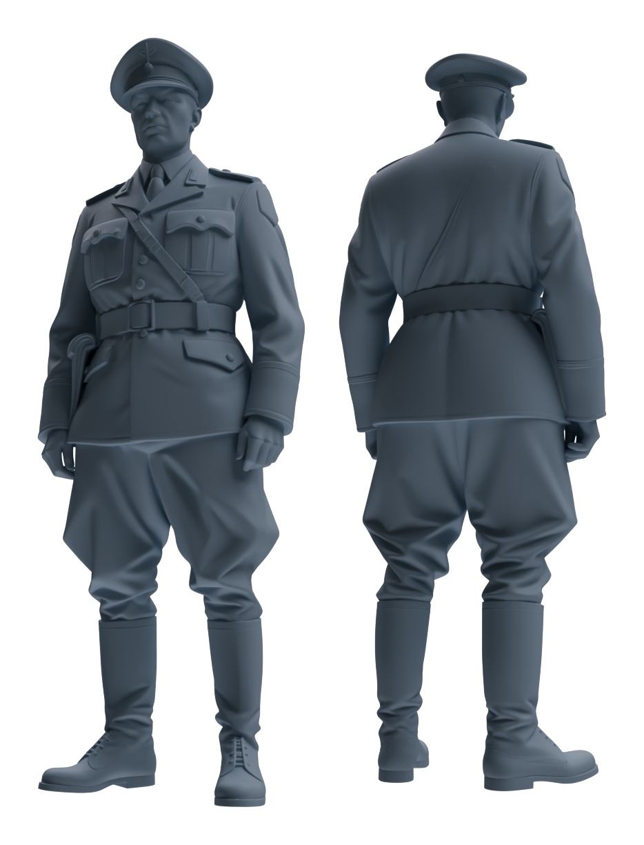 Detail view of MRY-SFW LYGR583 WWII French Army Six-Person Daily Routine Model