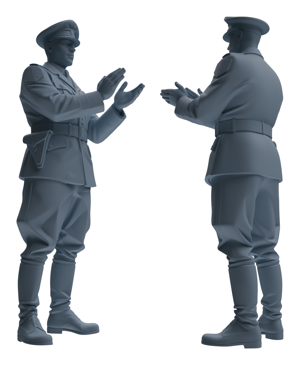 Detail view of MRY-SFW LYGR588 WWII French Army Six-Person Entertainment Group Model