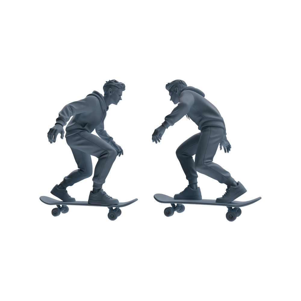Detail view of MRY-SFW LYTR800 Skateboard Figure Modern Model 5 pcs Miniature Car Diorama Figures Scene Props Accessories Resin Model