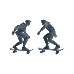 Detail view of MRY-SFW LYTR800 Skateboard Figure Modern Model 5 pcs Miniature Car Diorama Figures Scene Props Accessories Resin Model
