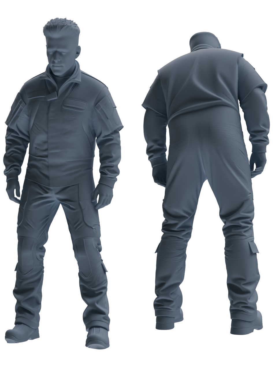 Detail view of MRY-SFW LYGR698 Modern U.S. Military Six-Person Reprimand Group Model