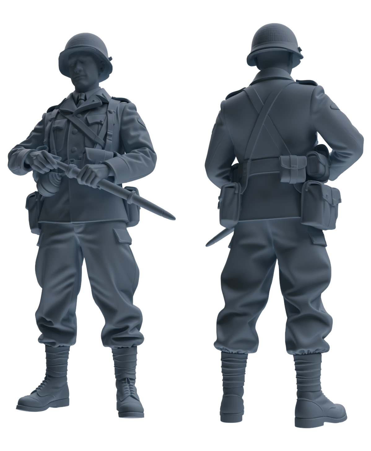MRY-SFW SSTR209 Miniatures Soldier Model Kit WWII Gas Mask Soldier Pose Modern Model 4 pcs