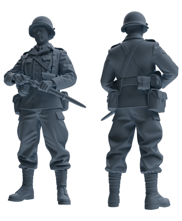 MRY-SFW SSTR209 Miniatures Soldier Model Kit WWII Gas Mask Soldier Pose Modern Model 4 pcs
