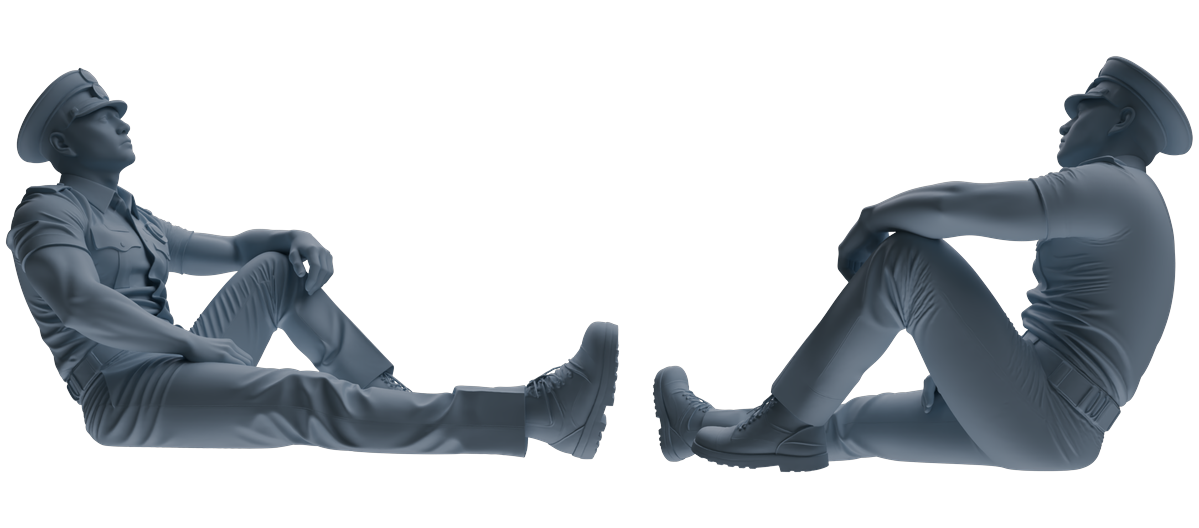 Detail view of MRY-SFW LYGR770 Modern Hong Kong Police Seven-Person Rest Group Model