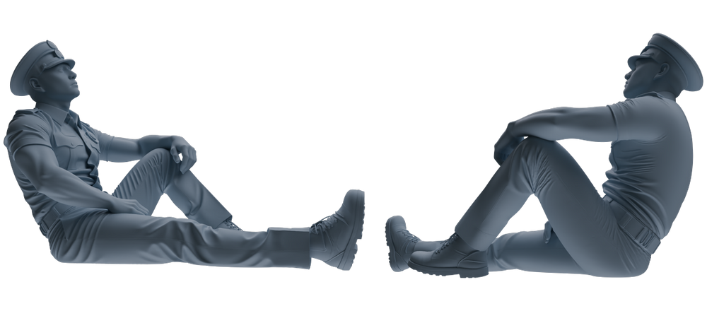 Detail view of MRY-SFW LYGR770 Modern Hong Kong Police Seven-Person Rest Group Model