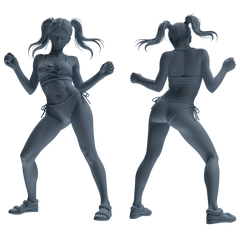 Detail view of MRY-SFW LYTR858 Multi-pose Female Figure Modern Model 4 pcs Miniature Car Diorama Figures Scene Props Accessories Resin Model