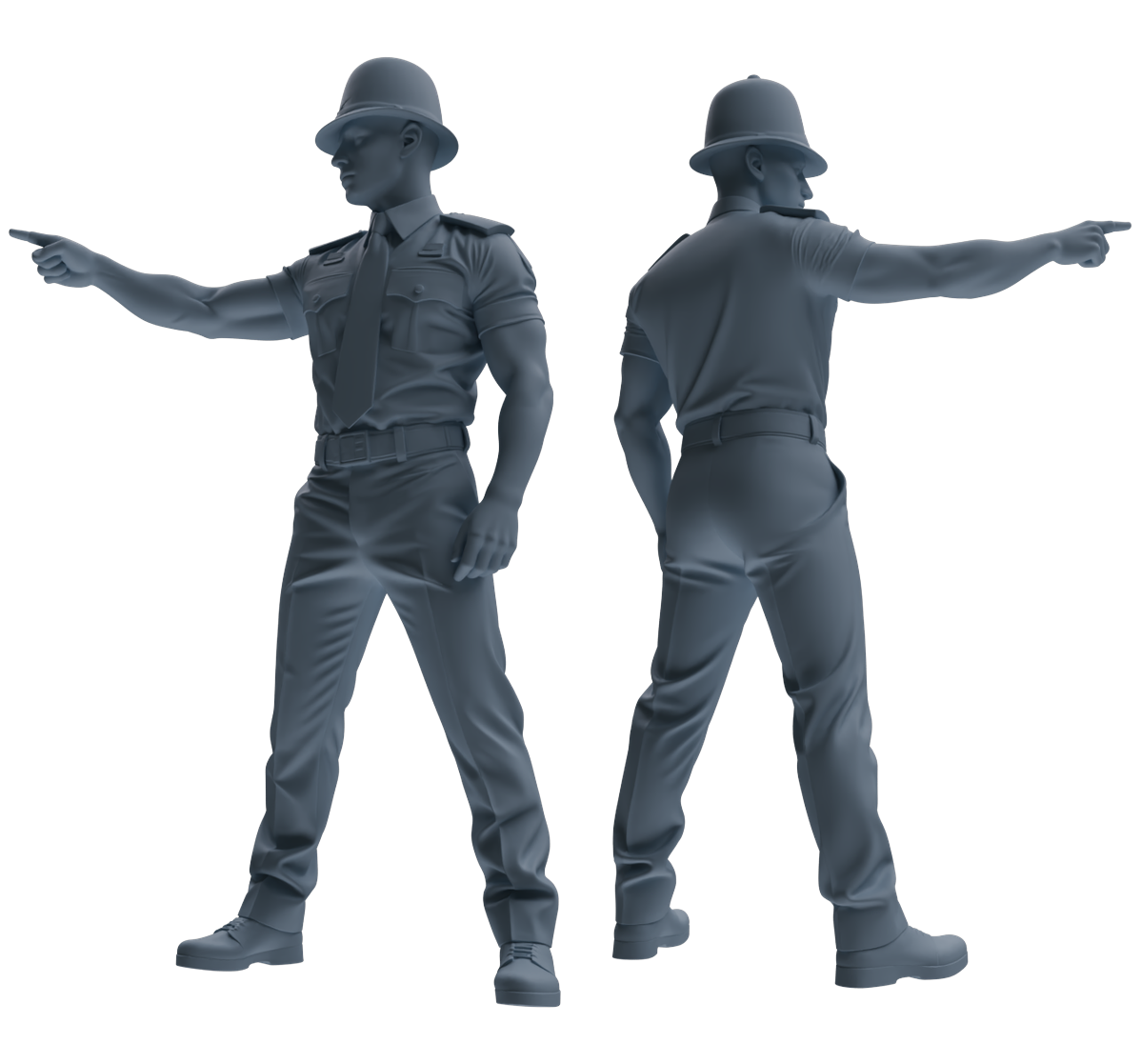 Detail view of MRY-SFW LYGR798 Modern British Police Six-Person Scolding Group Model