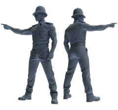 Detail view of MRY-SFW LYGR798 Modern British Police Six-Person Scolding Group Model