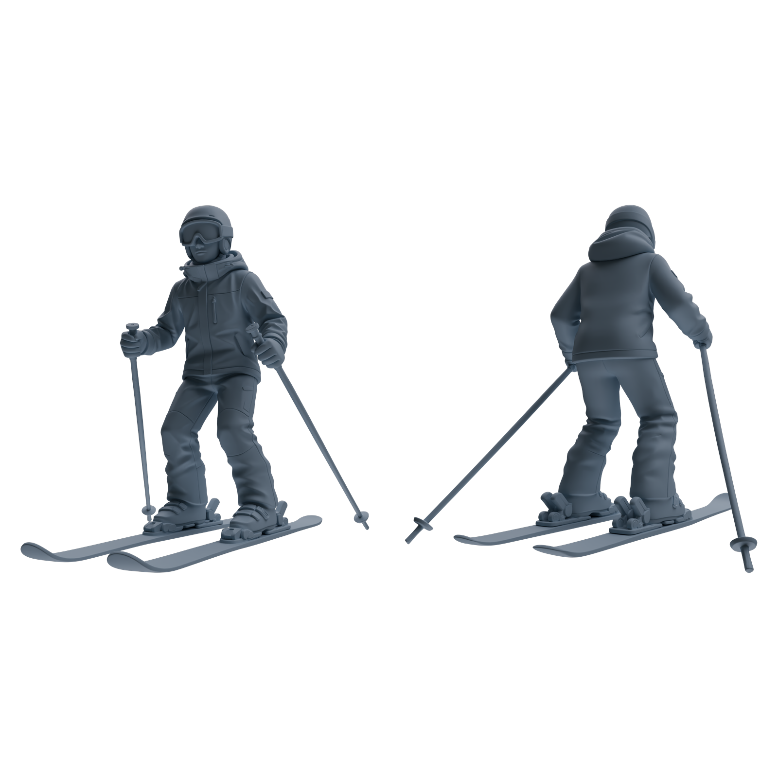 Detail view of MRY-SFW LYTR786 Skiing Figure Modern Model 4 pcs Miniature Car Diorama Figures Scene Props Accessories Resin Model