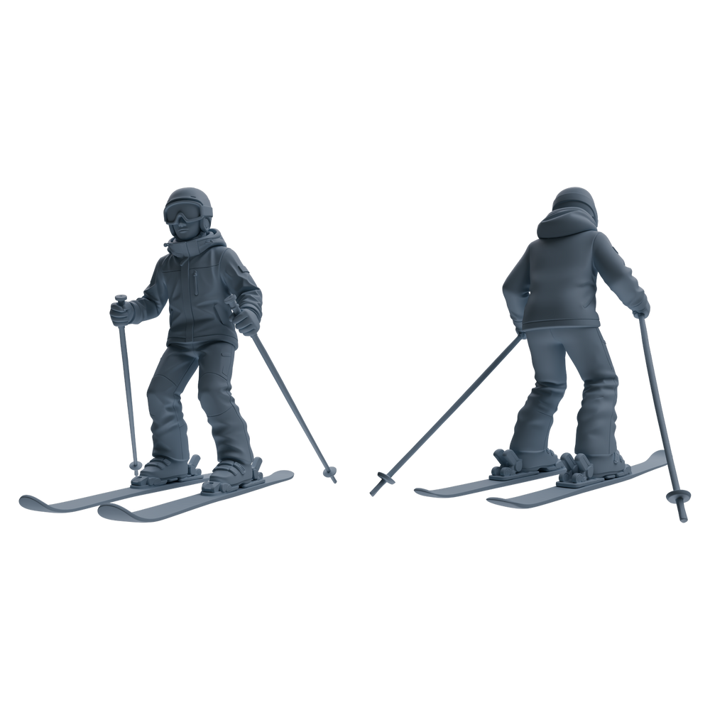 Detail view of MRY-SFW LYTR786 Skiing Figure Modern Model 4 pcs Miniature Car Diorama Figures Scene Props Accessories Resin Model