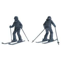 Detail view of MRY-SFW LYTR786 Skiing Figure Modern Model 4 pcs Miniature Car Diorama Figures Scene Props Accessories Resin Model