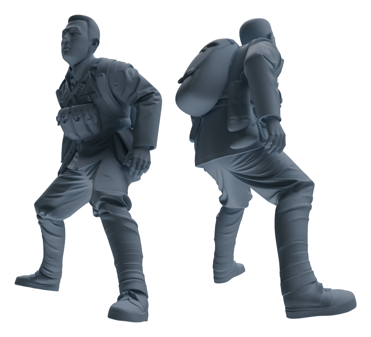 Detail view of MRY-SFW LYGR609 Historical People's Liberation Army Seven-Person Battle Group Model