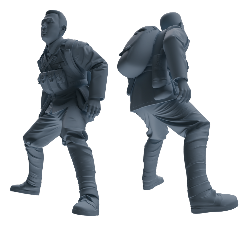 Detail view of MRY-SFW LYGR609 Historical People's Liberation Army Seven-Person Battle Group Model