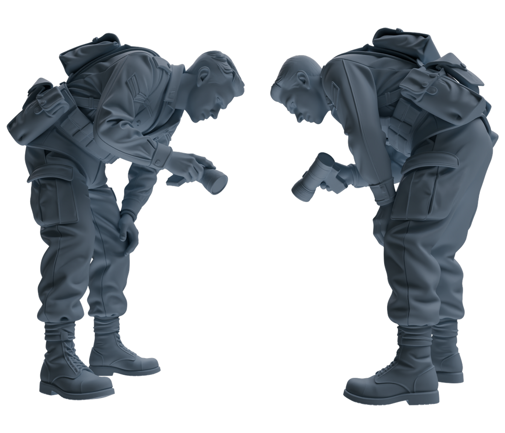 MRY-SFW SSTR193 Miniatures Soldier Model Kit Recon Communication Soldier Pose Modern Model 3 pcs