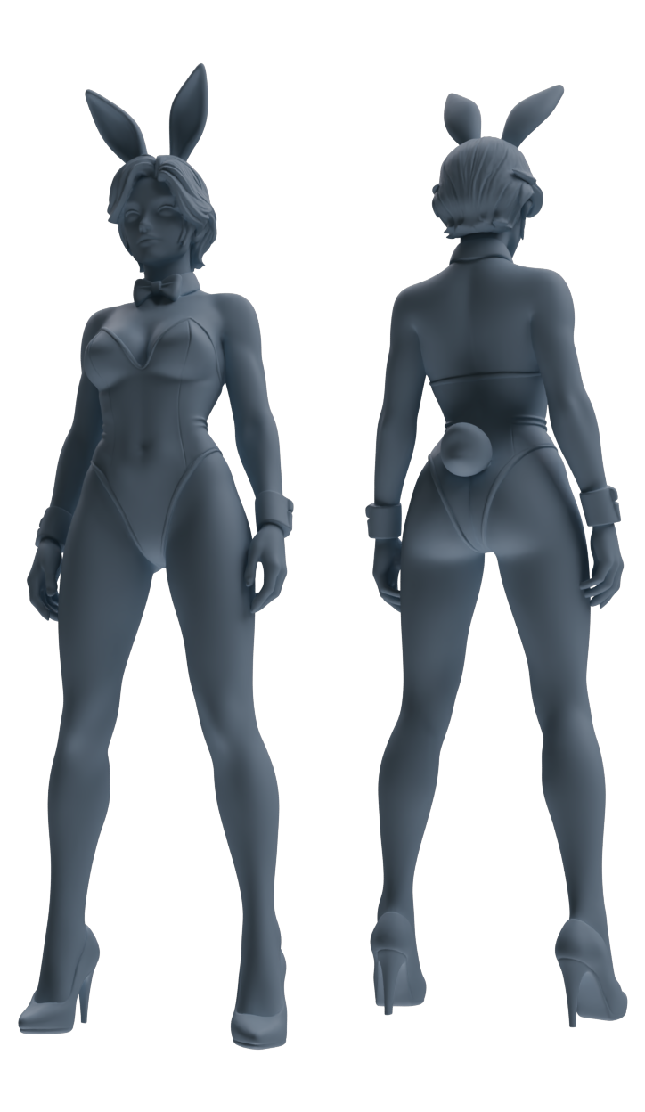 Detail view of MRY-SFW LYTR888 Trendy Bunny Girl Modern Model 4 pcs Model