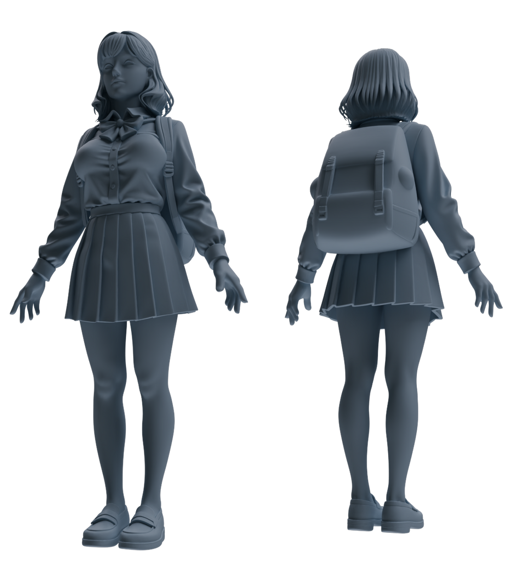 Detail view of MRY-SFW LYTR874 College Style Uniform Girl Modern Model 3 pcs Model