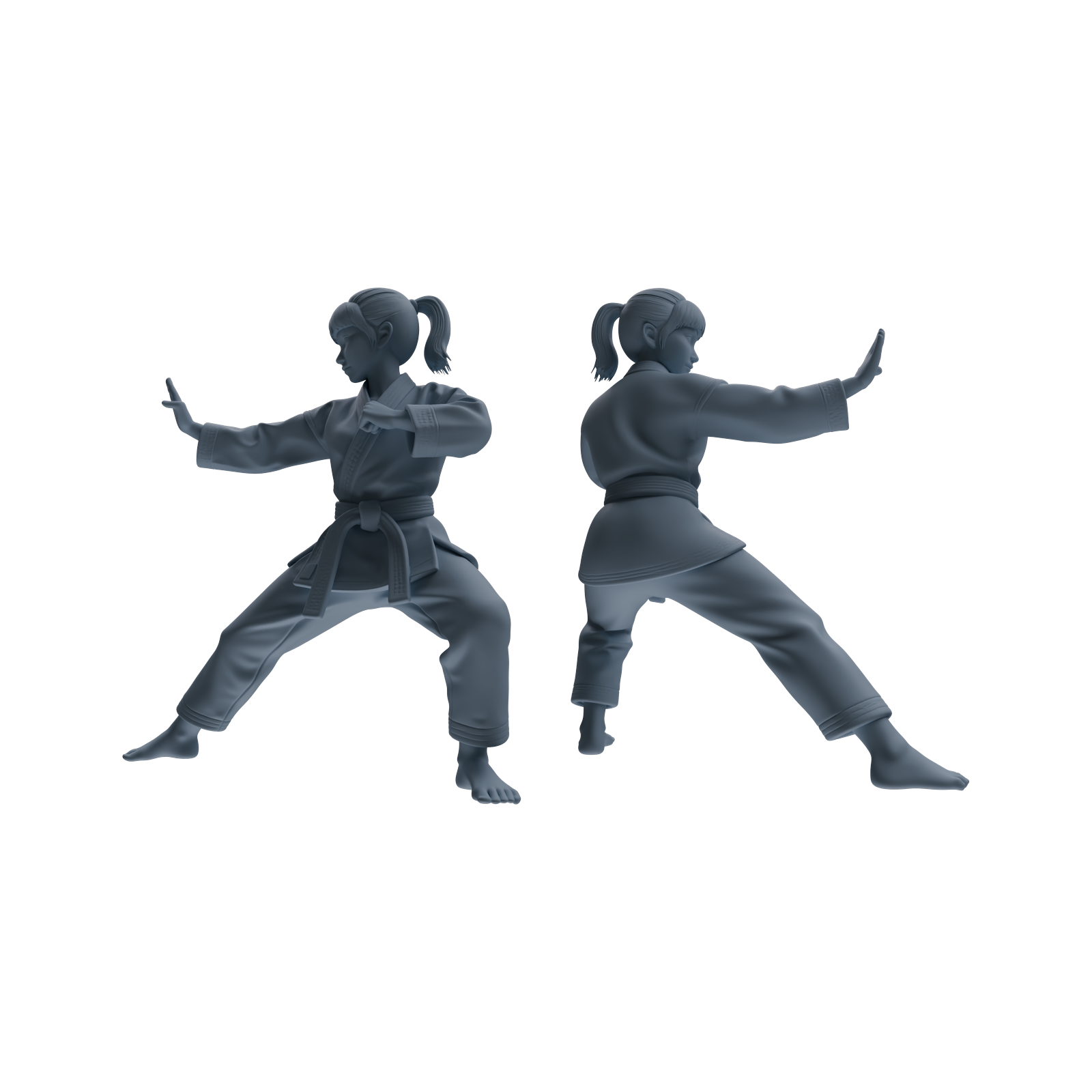 Detail view of MRY-SFW LYTR814 Karate Child Athlete Figure Modern Model 4 pcs Miniature Car Diorama Figures Scene Props Accessories Resin Model