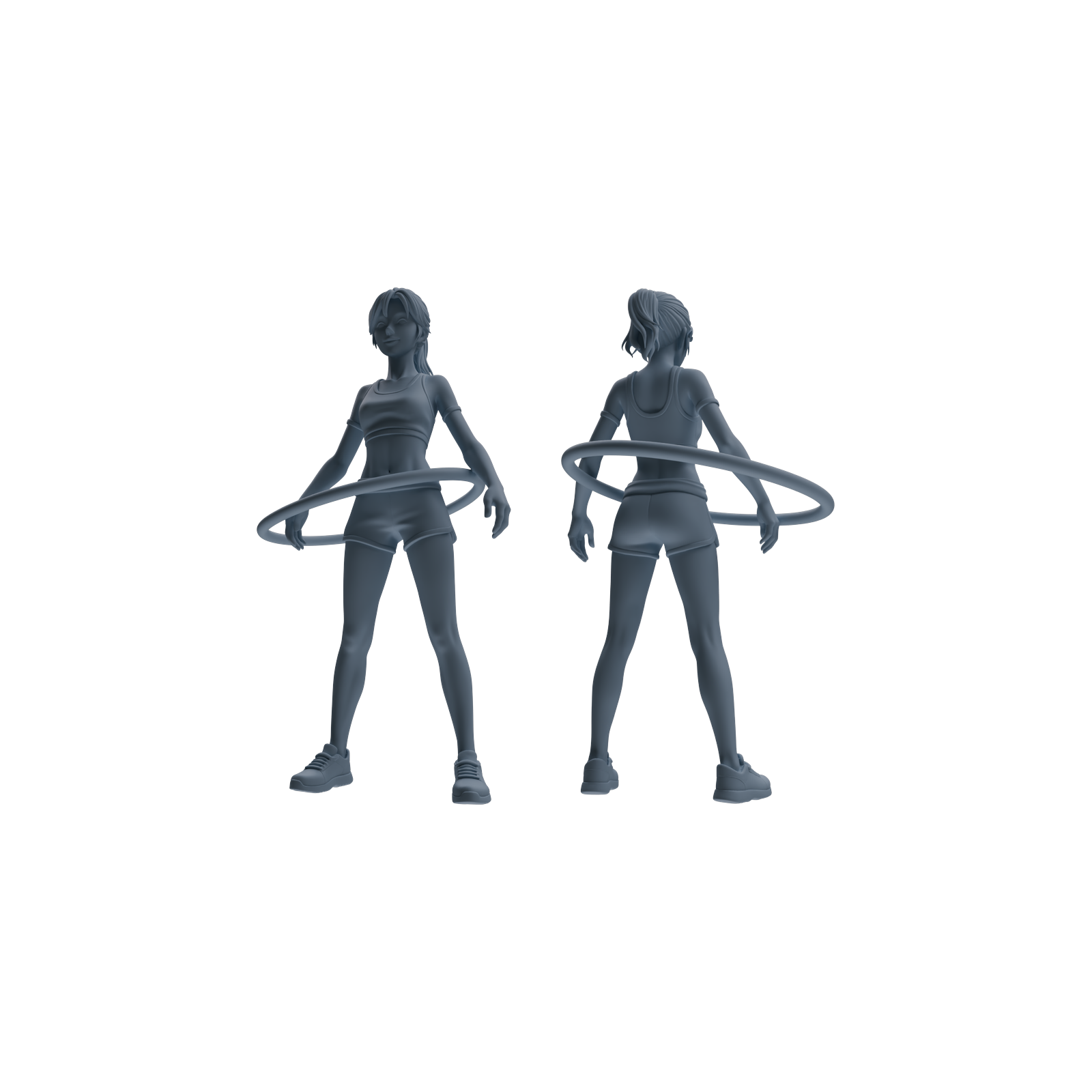 Detail view of MRY-SFW LYTR792 Female Hula Hoop Figure Modern Model 3 pcs Miniature Car Diorama Figures Scene Props Accessories Resin Model