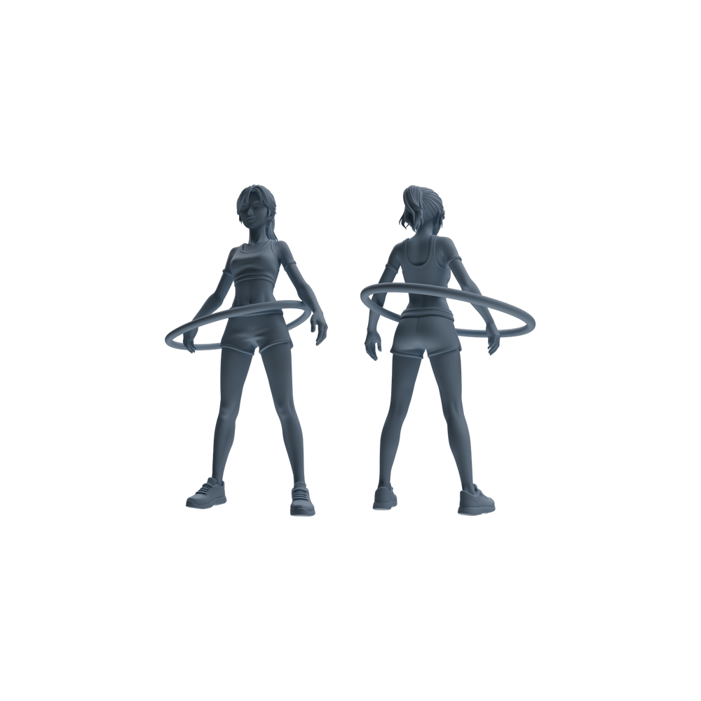 Detail view of MRY-SFW LYTR792 Female Hula Hoop Figure Modern Model 3 pcs Miniature Car Diorama Figures Scene Props Accessories Resin Model