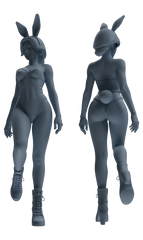 Detail view of MRY-SFW LYTR887 Bunny Girl Figure Modern Model 4 pcs Model