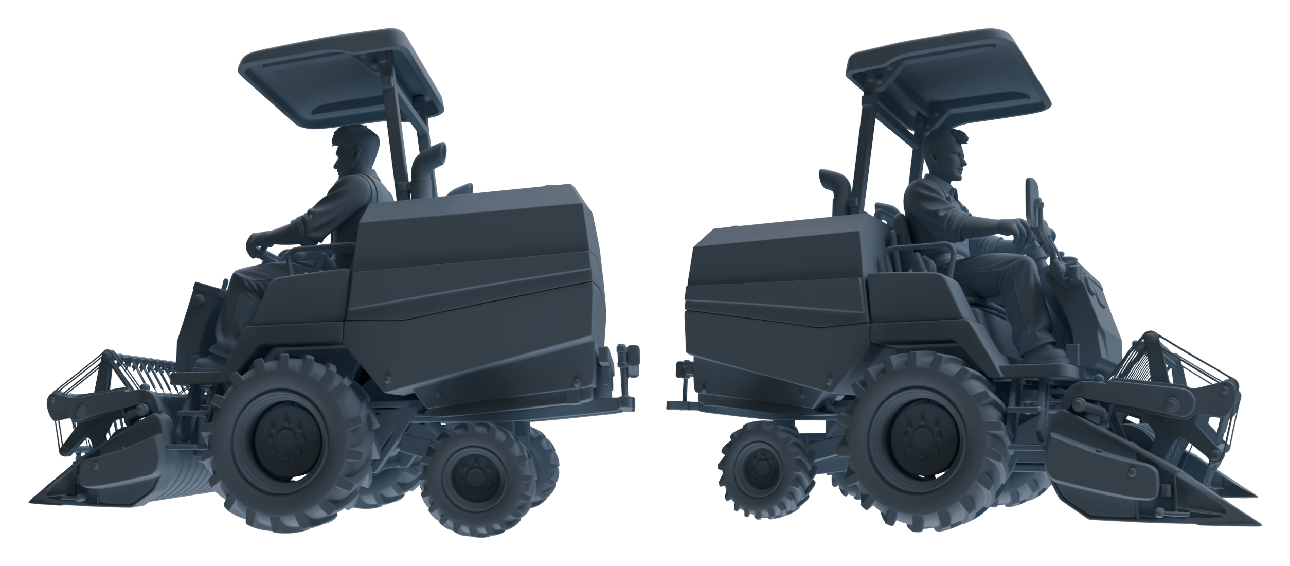 Detail view of MRY-SFW LYTR909 Farm Machinery Operator with Harvester Modern Model 4 pcs Model