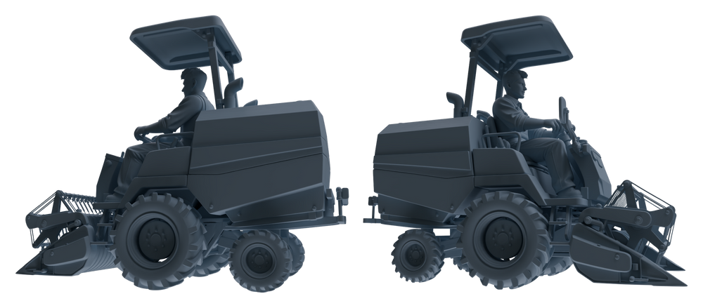 Detail view of MRY-SFW LYTR909 Farm Machinery Operator with Harvester Modern Model 4 pcs Model