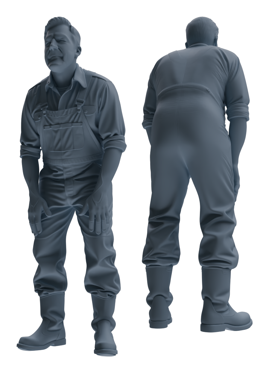 Detail view of MRY-SFW LYTR917 Farm Worker Man Multi-pose Modern Model 4 pcs Model