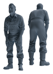 Detail view of MRY-SFW LYTR917 Farm Worker Man Multi-pose Modern Model 4 pcs Model