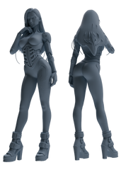 Detail view of MRY-SFW LYTR867 Cyber Modified Woman Figure Modern Model 4 pcs Model