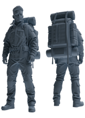 Detail view of MRY-SFW LYGR693 Modern U.S. Military Six-Person Hiking Group Model