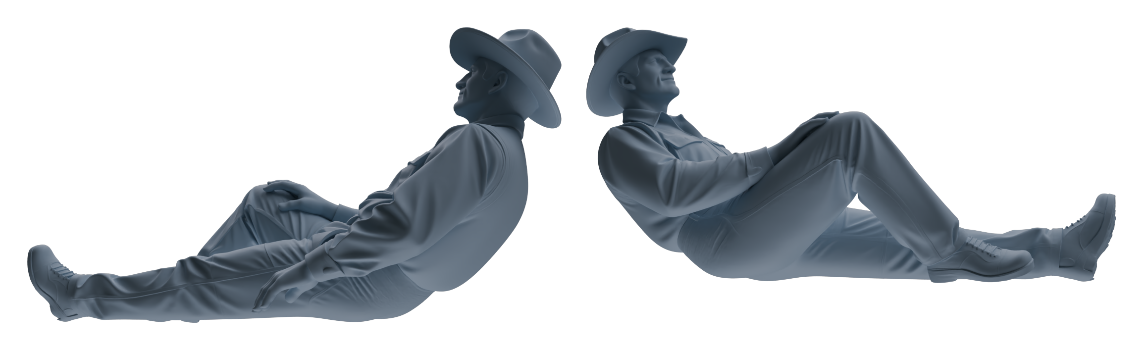 Detail view of MRY-SFW LYTR900 Multi-pose Cowboy Man Modern Model 4 pcs Model