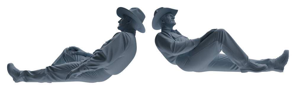 Detail view of MRY-SFW LYTR900 Multi-pose Cowboy Man Modern Model 4 pcs Model