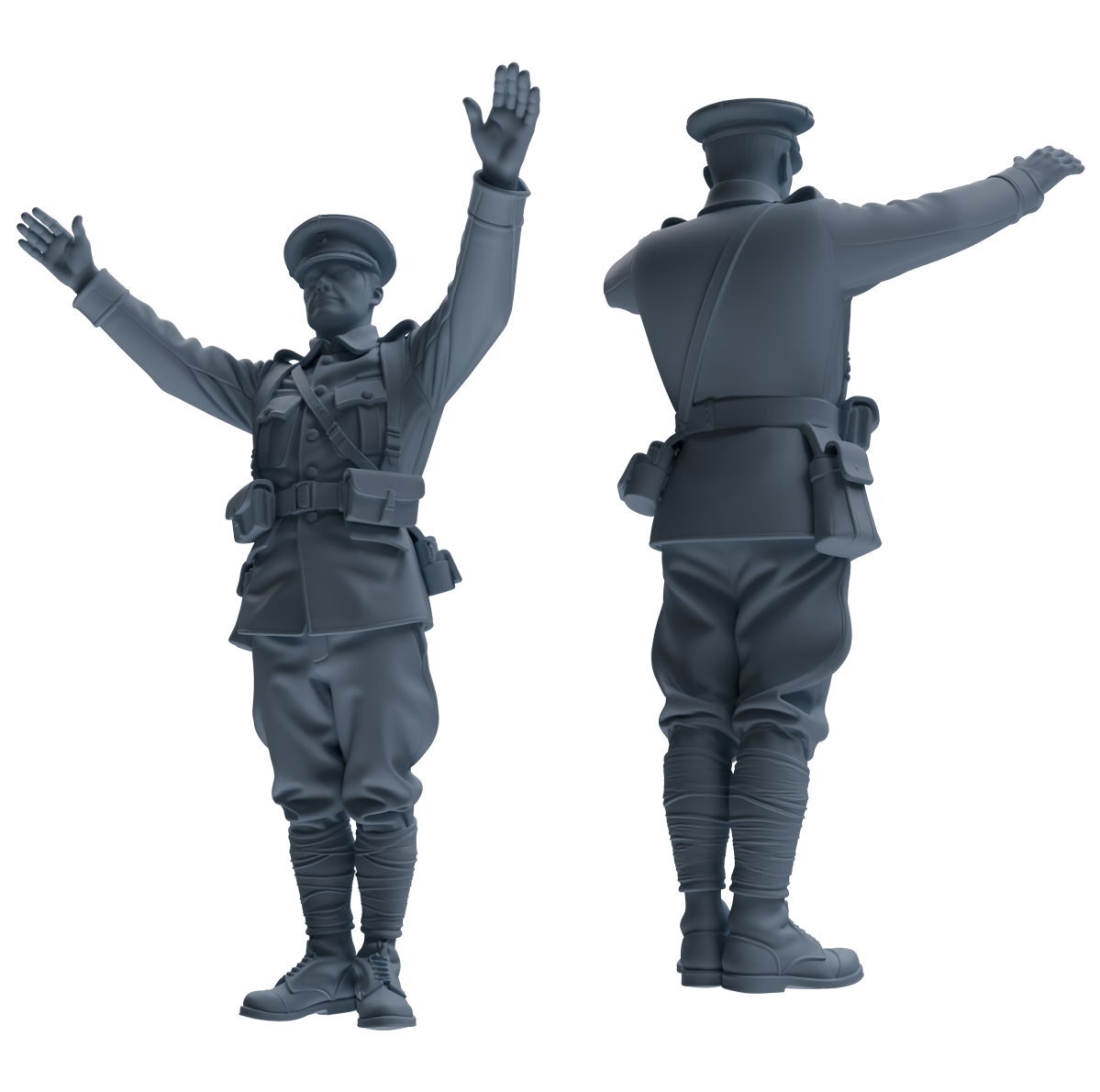 MRY-SFW SSTR203 Miniatures Soldier Model Kit WWI Soldier Pose Modern Model 3 pcs