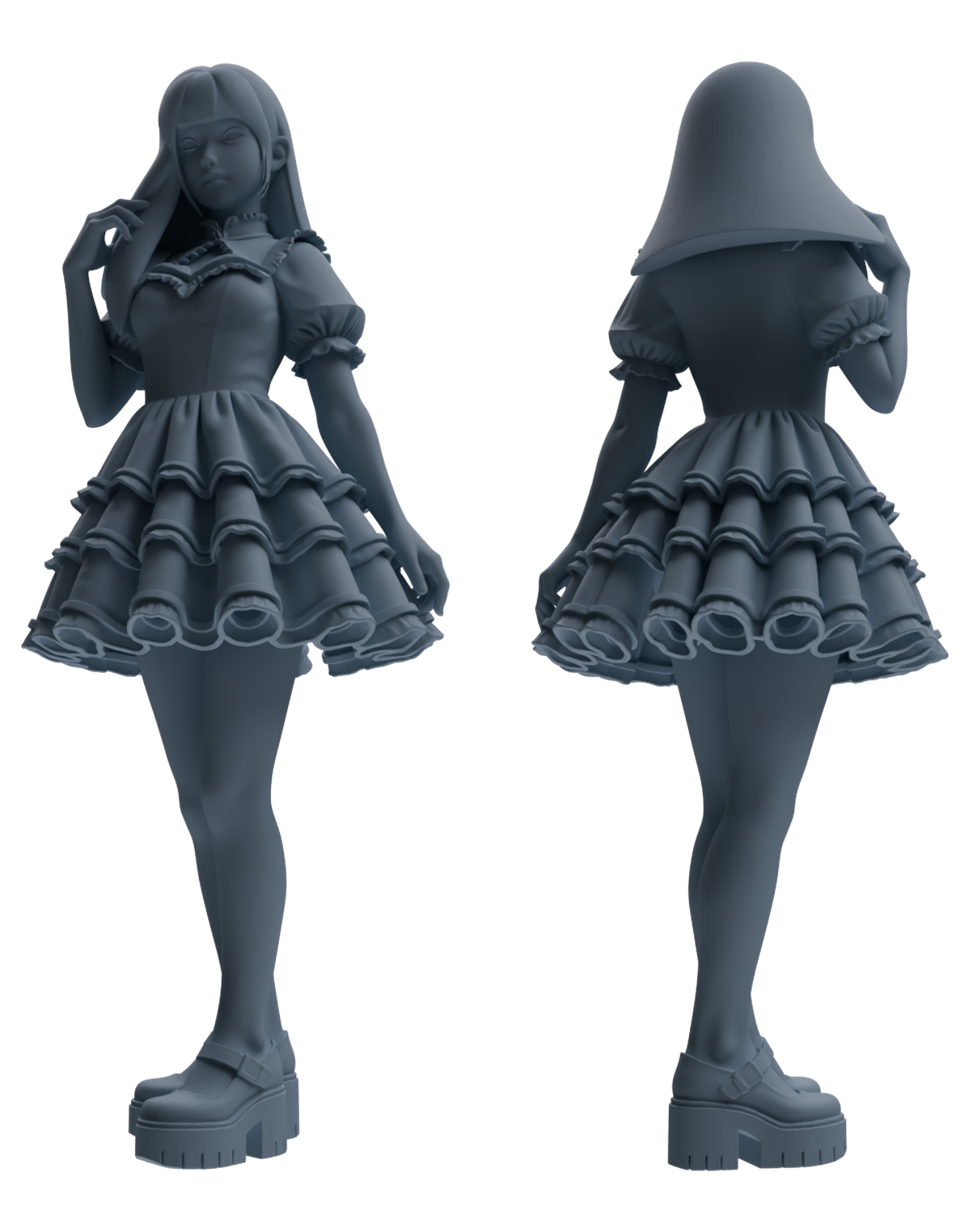 Detail view of MRY-SFW LYTR873 Lolita Girl Figure Modern Model 4 pcs Model