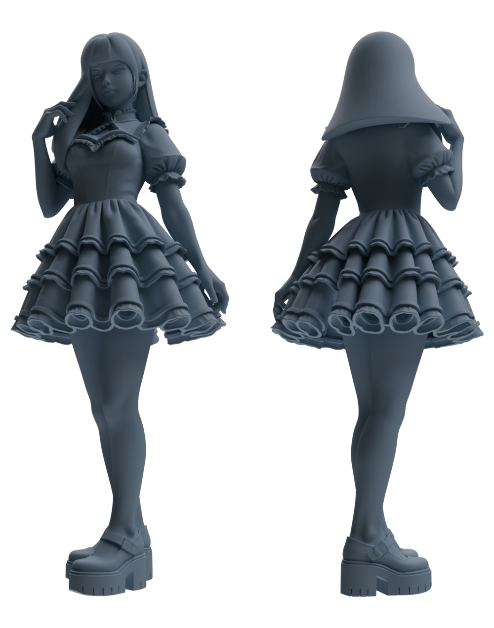 Detail view of MRY-SFW LYTR873 Lolita Girl Figure Modern Model 4 pcs Model