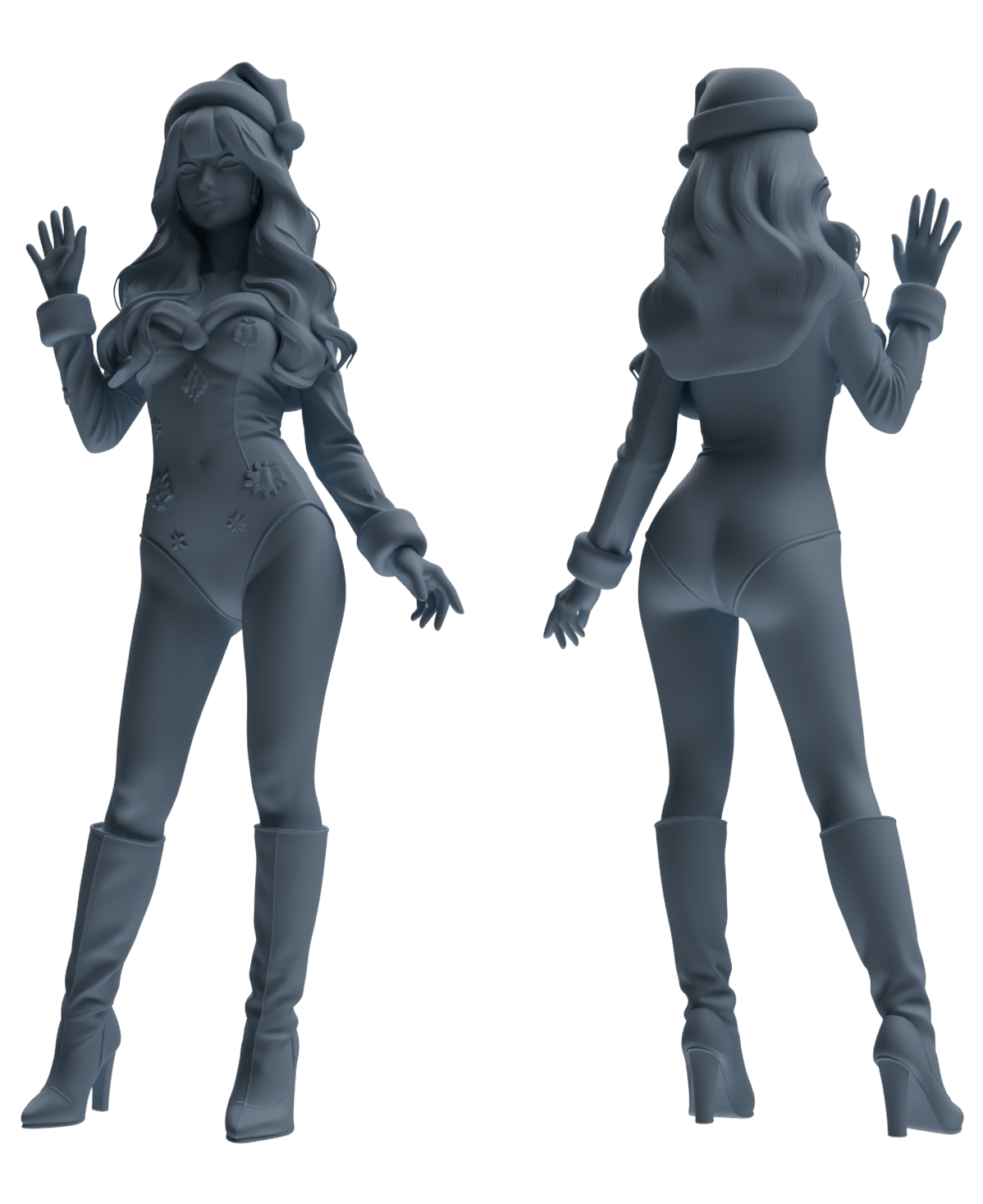 Detail view of MRY-SFW LYTR880 Christmas Themed Girl Figure Modern Model 4 pcs Model