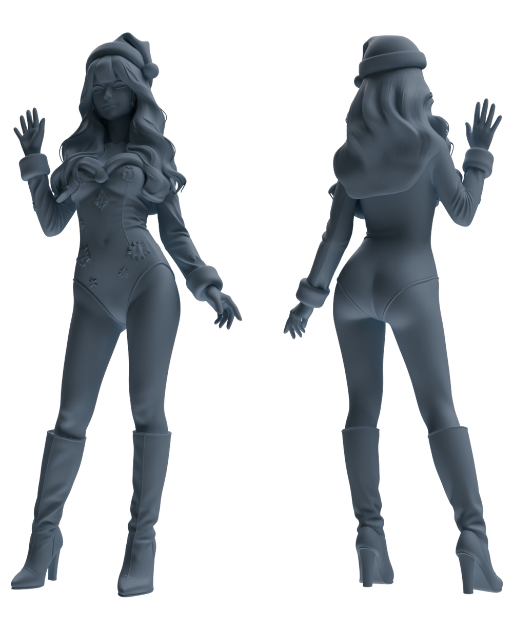 Detail view of MRY-SFW LYTR880 Christmas Themed Girl Figure Modern Model 4 pcs Model