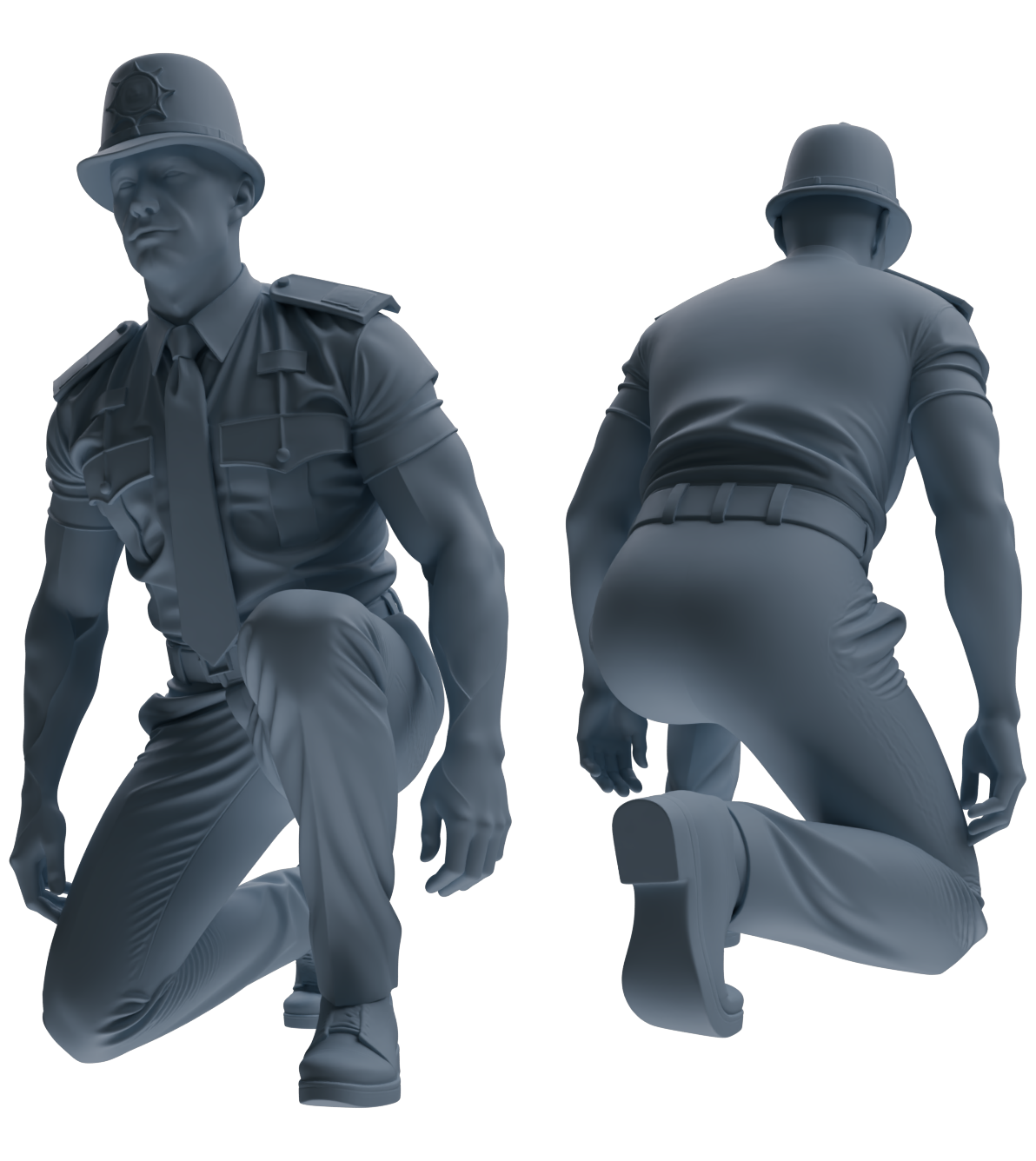 Detail view of MRY-SFW LYGR806 Modern British Police Six-Person Punishment Group Model