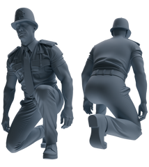 Detail view of MRY-SFW LYGR806 Modern British Police Six-Person Punishment Group Model