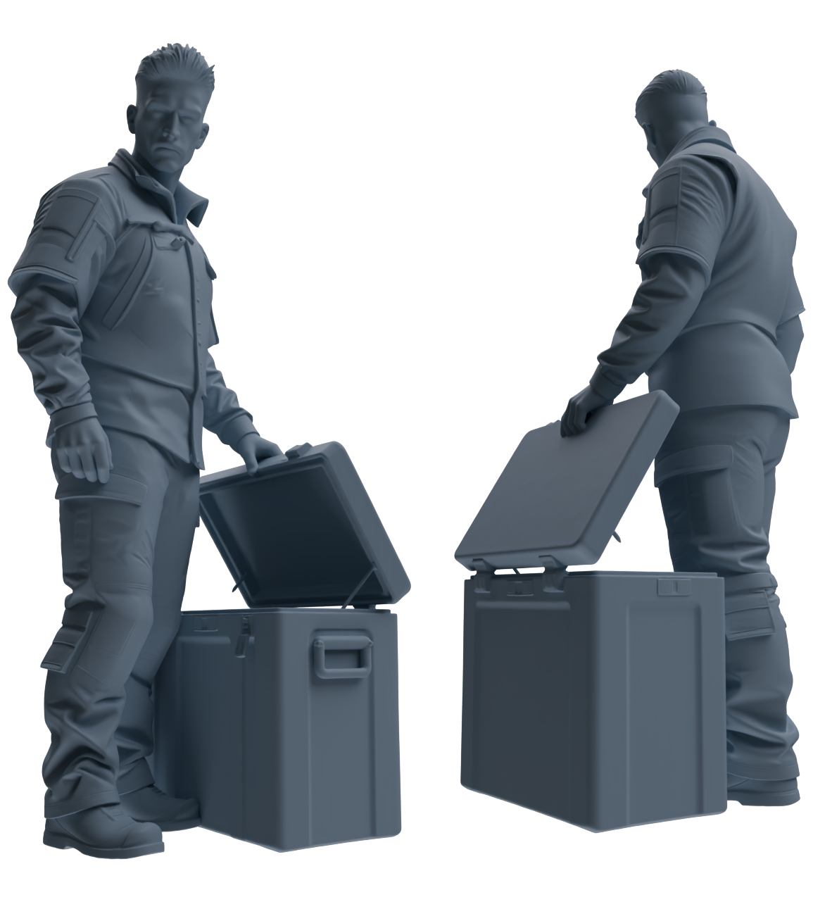 Detail view of MRY-SFW LYGR699 Modern U.S. Military Six-Person Combat Readiness Group Model