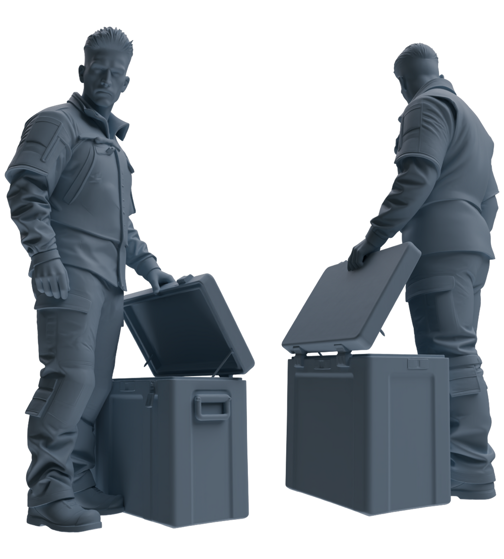 Detail view of MRY-SFW LYGR699 Modern U.S. Military Six-Person Combat Readiness Group Model