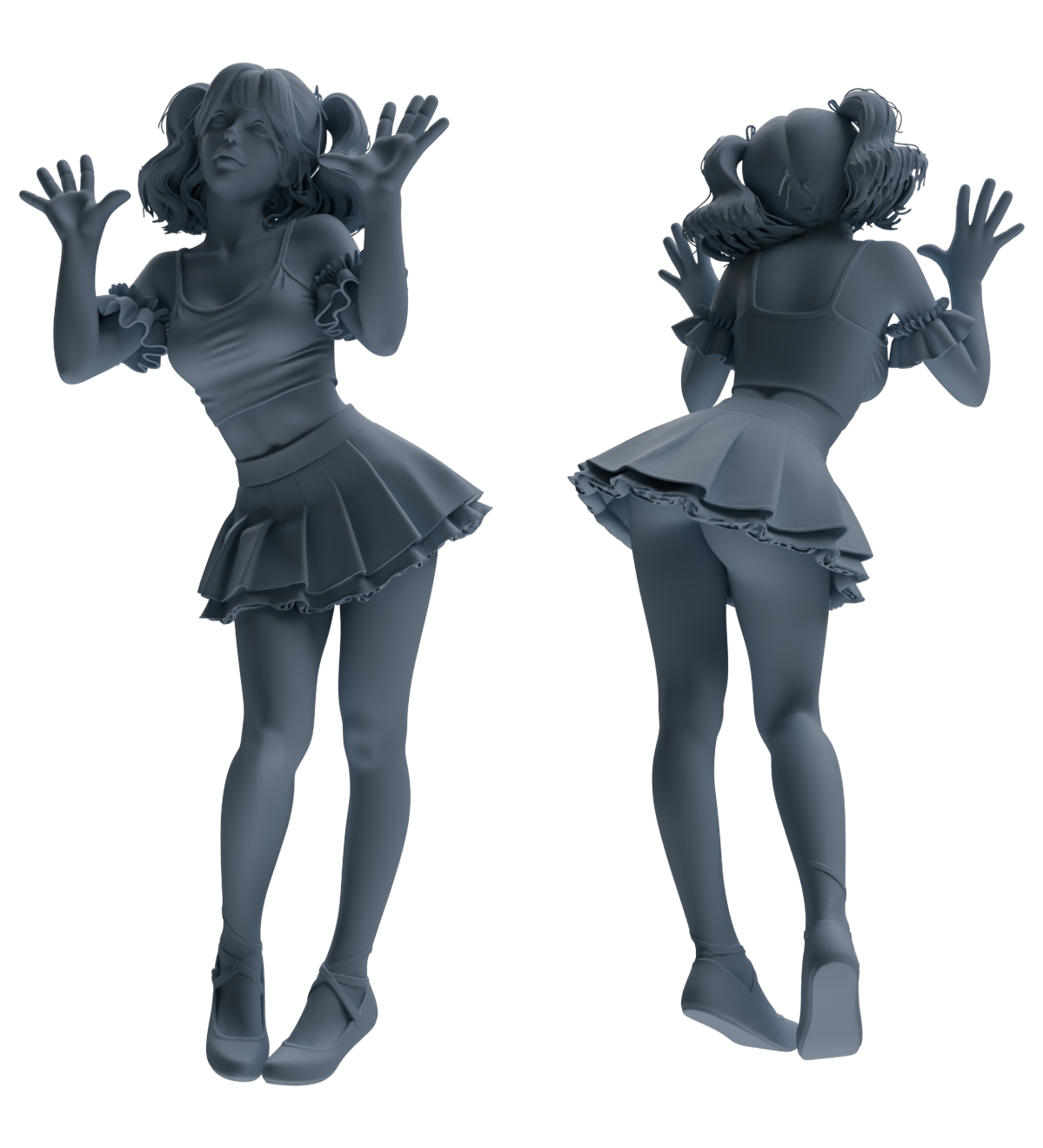 Detail view of MRY-SFW LYTR866 Vibrant Cheerleader Character Modern Model 4 pcs Model